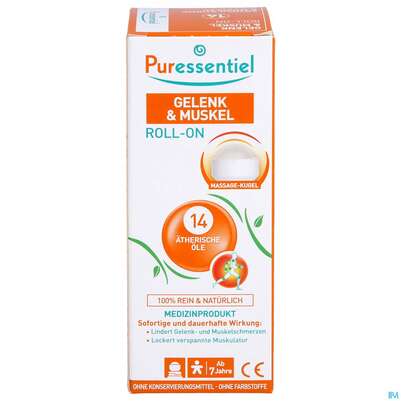 Sie sehen eine Packung Puressentiel Gelenke Roll On +14 Aetherischen Oelen 75ml, Produktbild: 01 Puressentiel Gelenke Roll On +14 Aetherischen Oelen 75ml, A-Nr.: 3831888 - 01