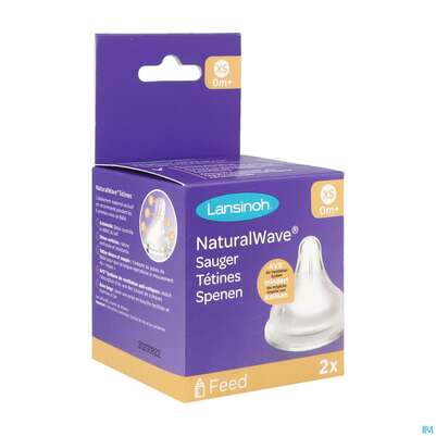Sie sehen eine Packung Sauger Lansinoh/naturalwave F Babyflasche Neonatologie Xs 2st, Produktbild: 02 Sauger Lansinoh/naturalwave F Babyflasche Neonatologie Xs 2st, A-Nr.: 5858495 - 02