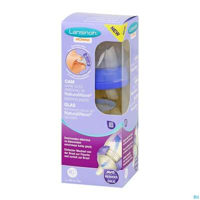 Saugflaschen -lansinoh Weithals Natural Wave 160ml Glas Slow Flow Sauge 1st, A-Nr.: 4737855 - 10