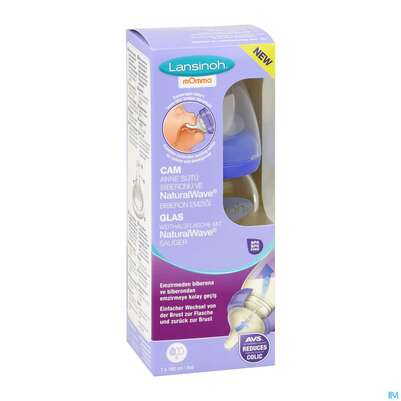Saugflaschen -lansinoh Weithals Natural Wave 160ml Glas Slow Flow Sauge 1st, A-Nr.: 4737855 - 11