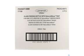 Saugflaschen -lansinoh Weithals Natural Wave 240ml Glas Med Flow Sauge 1st, A-Nr.: 4737861 - 01
