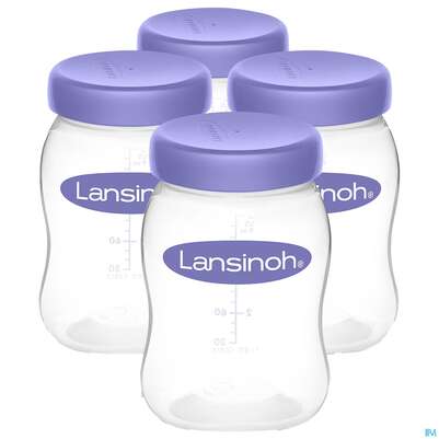 Lansinoh Milchaufbewahrungs- Flaschen Weithalsgewinde Neue Form Stapelbar 4st, A-Nr.: 4275219 - 02