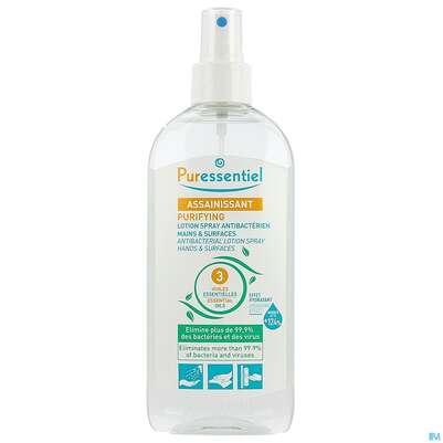 Sie sehen eine Packung Desinfektionsspray Puressentiel Reinigend Antibakterielles Lotion Spray 250ml, Produktbild: 01 Desinfektionsspray Puressentiel Reinigend Antibakterielles Lotion Spray 250ml, A-Nr.: 5608373 - 01