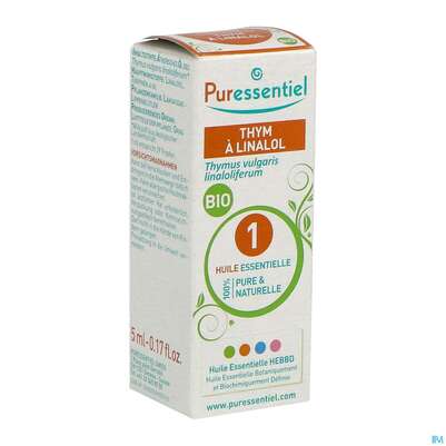 Sie sehen eine Packung Aetherische Oele Puressentiel/bio Thymian 5ml, Produktbild: 04 Aetherische Oele Puressentiel/bio Thymian 5ml, A-Nr.: 4934165 - 04