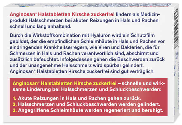 tetesept Anginosan Kirsche Lutschtabletten zuckerfrei, A-Nr.: 5388658 - 02