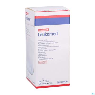 Sie sehen eine Packung Wundverband Leukomed/steril Verklebungsschutz 10x20cm 50st, Produktbild: 02 Wundverband Leukomed/steril Verklebungsschutz 10x20cm 50st, A-Nr.: 3072922 - 02