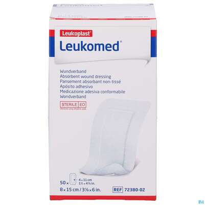 Wundverband Leukomed/steril Verklebungsschutz 8x15cm 50st, A-Nr.: 3072916 - 01