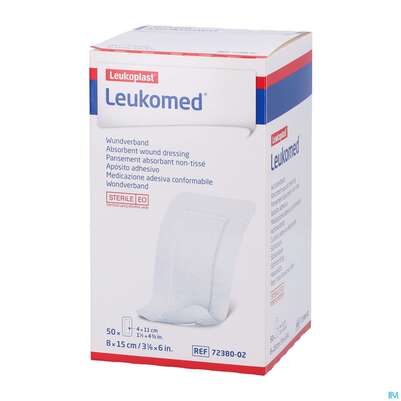 Wundverband Leukomed/steril Verklebungsschutz 8x15cm 50st, A-Nr.: 3072916 - 03