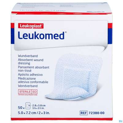 Wundverband Leukomed/t Folienverband/o.auflage Steril 7,2x 5cm 72381 50st, A-Nr.: 3072738 - 01