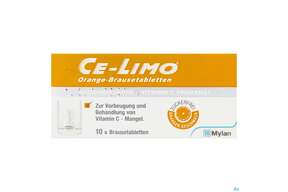 Ce-limo Orange Brausetabl 10st, A-Nr.: 0064359 - 01
