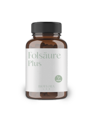 Sie sehen eine Packung Bioflora Lab Folsäure Plus Kapseln 60 ST, Produktbild: 01 Bioflora Lab Folsäure Plus Kapseln 60 ST, A-Nr.: 5888881 - 01