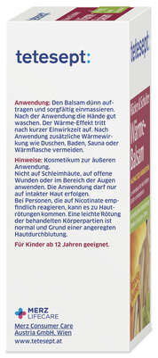 Sie sehen eine Packung TETESEPT Rücken&Schulter Wärme Balsam 100ml, Produktbild: 04 TETESEPT Rücken&Schulter Wärme Balsam 100ml, A-Nr.: 4247565 - 04