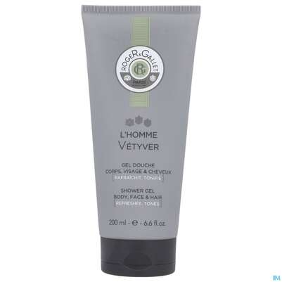 Sie sehen eine Packung Roger & Gallet Homme Maenner Duschgel Vetyver 200ml, Produktbild: 01 Roger & Gallet Homme Maenner Duschgel Vetyver 200ml, A-Nr.: 5599912 - 01