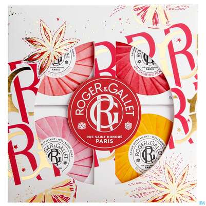 Sie sehen eine Packung Seifen Roger & Gallet Xmas Soap Set Fdf+gr+rose+bdo Je 50g 1st, Produktbild: 01 Seifen Roger & Gallet Xmas Soap Set Fdf+gr+rose+bdo Je 50g 1st, A-Nr.: 5815818 - 01