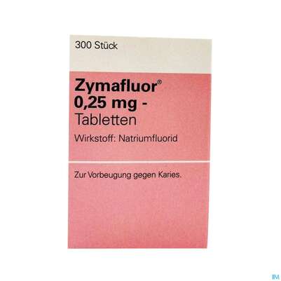 Sie sehen eine Packung Zymafluor Tabl 0,25mg 300st, Produktbild: 02 Zymafluor Tabl 0,25mg 300st, A-Nr.: 0063650 - 02