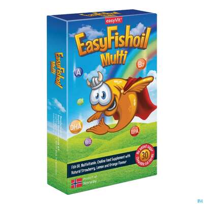 Sie sehen eine Packung Fish Oil Easy Multivitamin Gum 30st, Produktbild: 01 Fish Oil Easy Multivitamin Gum 30st, A-Nr.: 5730223 - 01