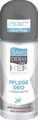 Savoderm med MEN SENSITIVE Pflege Deo Roll-on 3-Fach Aktiv 50ml, A-Nr.: 4345569 - 01