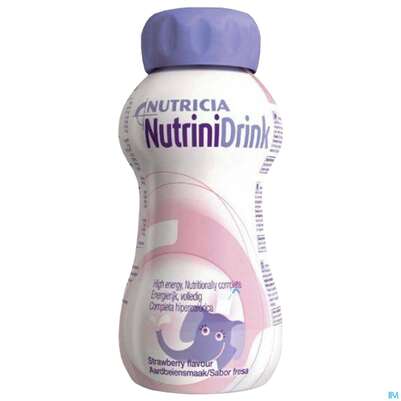Sie sehen eine Packung Nutrini/drink Flasche 200ml Erdbeer 24st, Produktbild: 02 Nutrini/drink Flasche 200ml Erdbeer 24st, A-Nr.: 5565422 - 02