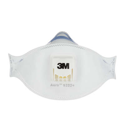 3M™ Aura™ Comfort Cool Flow™ Partikelmaske 9322+, FFP2, mit Ventil, 5er-Packung, A-Nr.: 5920171 - 02