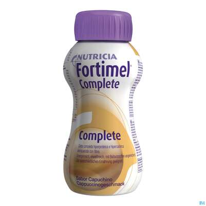 Sie sehen eine Packung Fortimel/complete 200ml Vitalflasche Cappuccino 6x4 24st, Produktbild: 01 Fortimel/complete 200ml Vitalflasche Cappuccino 6x4 24st, A-Nr.: 3664806 - 01