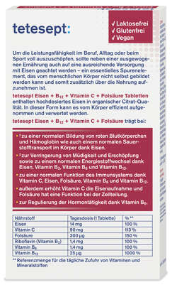 tetesept Eisen 14mg +B12+C+Folsäure FTA 30 Stk, A-Nr.: 5601112 - 03