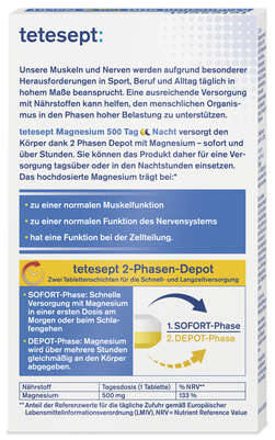 tetesept Magnesium 500 Tag Nacht Tabletten 30 Stk, A-Nr.: 5074902 - 02