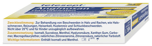 tetesept Anginosan Zitrone Lutschabletten zuckerfrei 20 Stk., A-Nr.: 5388664 - 04