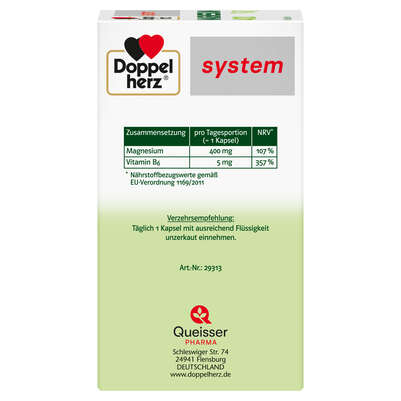Sie sehen eine Packung Doppelherz system MAGNESIUM 400 PUR, Produktbild: 02 Doppelherz system MAGNESIUM 400 PUR, A-Nr.: 5774143 - 02