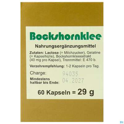 Sie sehen eine Packung Bockshornklee Kapseln -fbk Pharma 60st, Produktbild: 01 Bockshornklee Kapseln -fbk Pharma 60st, A-Nr.: 2047276 - 01