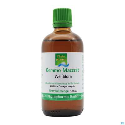 Sie sehen eine Packung Gemmo Mazerat Weissdorn Crataegus Laevigata Phytopharma 100ml, Produktbild: 01 Gemmo Mazerat Weissdorn Crataegus Laevigata Phytopharma 100ml, A-Nr.: 5394587 - 01