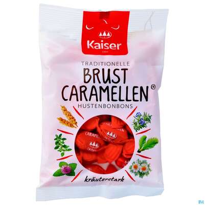 Sie sehen eine Packung Kaiser Bonbons Brustcaramellen 1145 100g, Produktbild: 01 Kaiser Bonbons Brustcaramellen 1145 100g, A-Nr.: 4251259 - 01