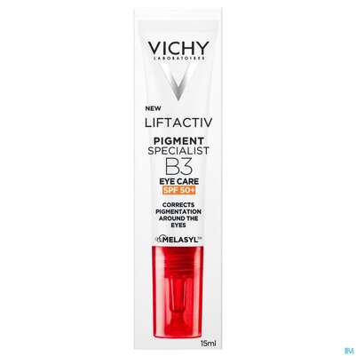 Sie sehen eine Packung Vichy Liftactiv B3 Anti-pigment Augenpflege 15ml, Produktbild: 02 Vichy Liftactiv B3 Anti-pigment Augenpflege 15ml, A-Nr.: 5917973 - 02