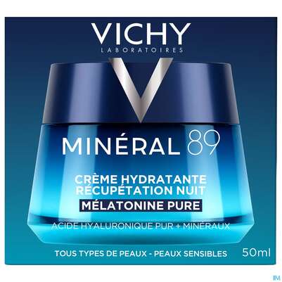 Sie sehen eine Packung Vichy Mineral 89 Nachtcreme 50ml, Produktbild: 01 Vichy Mineral 89 Nachtcreme 50ml, A-Nr.: 5911114 - 01