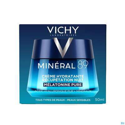 Sie sehen eine Packung Vichy Mineral 89 Nachtcreme 50ml, Produktbild: 02 Vichy Mineral 89 Nachtcreme 50ml, A-Nr.: 5911114 - 02