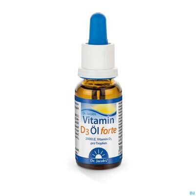 Vitamin D3 Oel/forte/tropfen 2000ie Hochdosiert Dr.jacobs 20ml, A-Nr.: 4766897 - 01