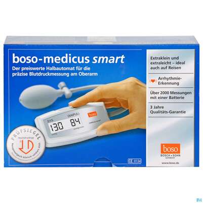 Sie sehen eine Packung Blutdruckmesser Boso Medicus Smart Normallaenge 1st, Produktbild: 01 Blutdruckmesser Boso Medicus Smart Normallaenge 1st, A-Nr.: 2861982 - 01