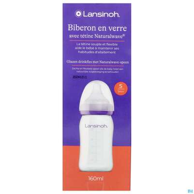 Saugflaschen -lansinoh Weithals Natural Wave 160ml Glas Slow Flow Sauge 1st, A-Nr.: 4737855 - 06