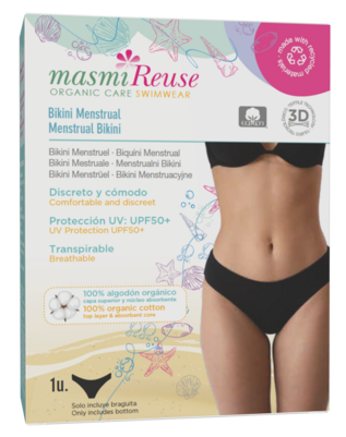 Bio Perioden Bikinihose Masmi Reuse - Schwarz - Größe S, A-Nr.: 5946118 - 01