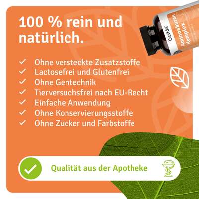 Sie sehen eine Packung Aminosäuren Komplex, Produktbild: 06 Aminosäuren Komplex, A-Nr.: 5955614 - 06