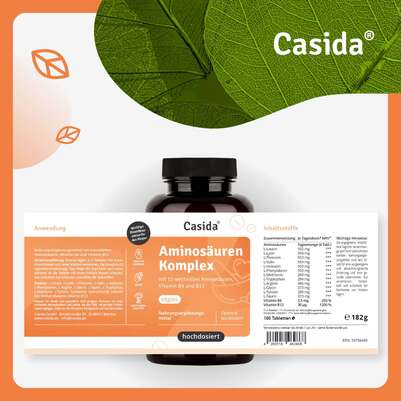 Sie sehen eine Packung Aminosäuren Komplex, Produktbild: 08 Aminosäuren Komplex, A-Nr.: 5955614 - 08