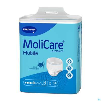 Inkontinenz Molicare Premium/mobile/6 Tropfen Blau M 80-120cm 14st, A-Nr.: 2578648 - 02