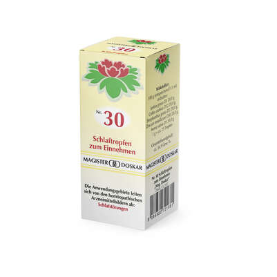 Sie sehen eine Packung Magister Doskar Nr. 30 Schlaftropfen zum Einnehmen, Produktbild: 04 Magister Doskar Nr. 30 Schlaftropfen zum Einnehmen, A-Nr.: 0721685 - 04