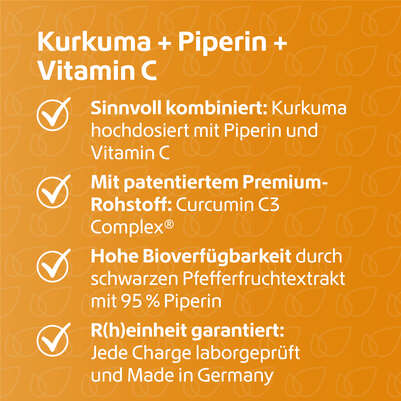 R(h)ein Nutrition Kurkuma 95 % Curcumin + Piperin + Vitamin C Kapseln, A-Nr.: 5987175 - 03
