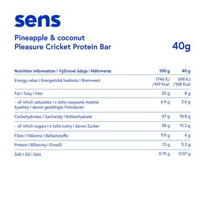 SENS Pleasure Proteinriegel mit Grillenmehl - Ananas &amp; Kokosnuss, A-Nr.: 5948614 - 04