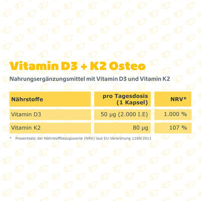 R(h)ein Nutrition Vitamin D3 + K2 Osteo Kapseln hochdosiert, A-Nr.: 5987293 - 08