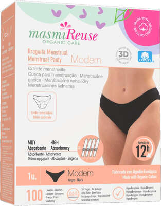 Sie sehen eine Packung Bio Periodenslip Modern Masmi Reuse - Waschbar - Größe S, Produktbild: 01 Bio Periodenslip Modern Masmi Reuse - Waschbar - Größe S, A-Nr.: 5995743 - 01