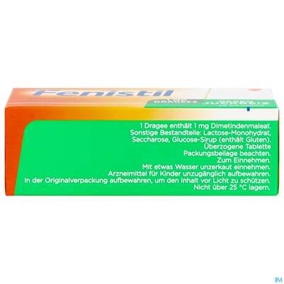 Sie sehen eine Packung Fenistil Drag 1mg 30st, Produktbild: 09 Fenistil Drag 1mg 30st, A-Nr.: 0021545 - 09
