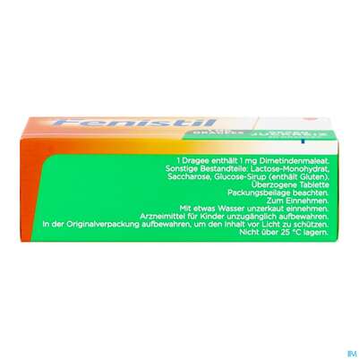 Sie sehen eine Packung Fenistil Drag 1mg 30st, Produktbild: 10 Fenistil Drag 1mg 30st, A-Nr.: 0021545 - 10