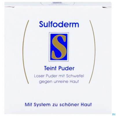 Sie sehen eine Packung Sulfoderm S Teint Gesichtspuder 20g, Produktbild: 01 Sulfoderm S Teint Gesichtspuder 20g, A-Nr.: 0645317 - 01