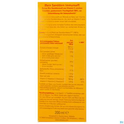 Weleda Mein Sanddorn Immunsaft 200ml, A-Nr.: 5829105 - 03